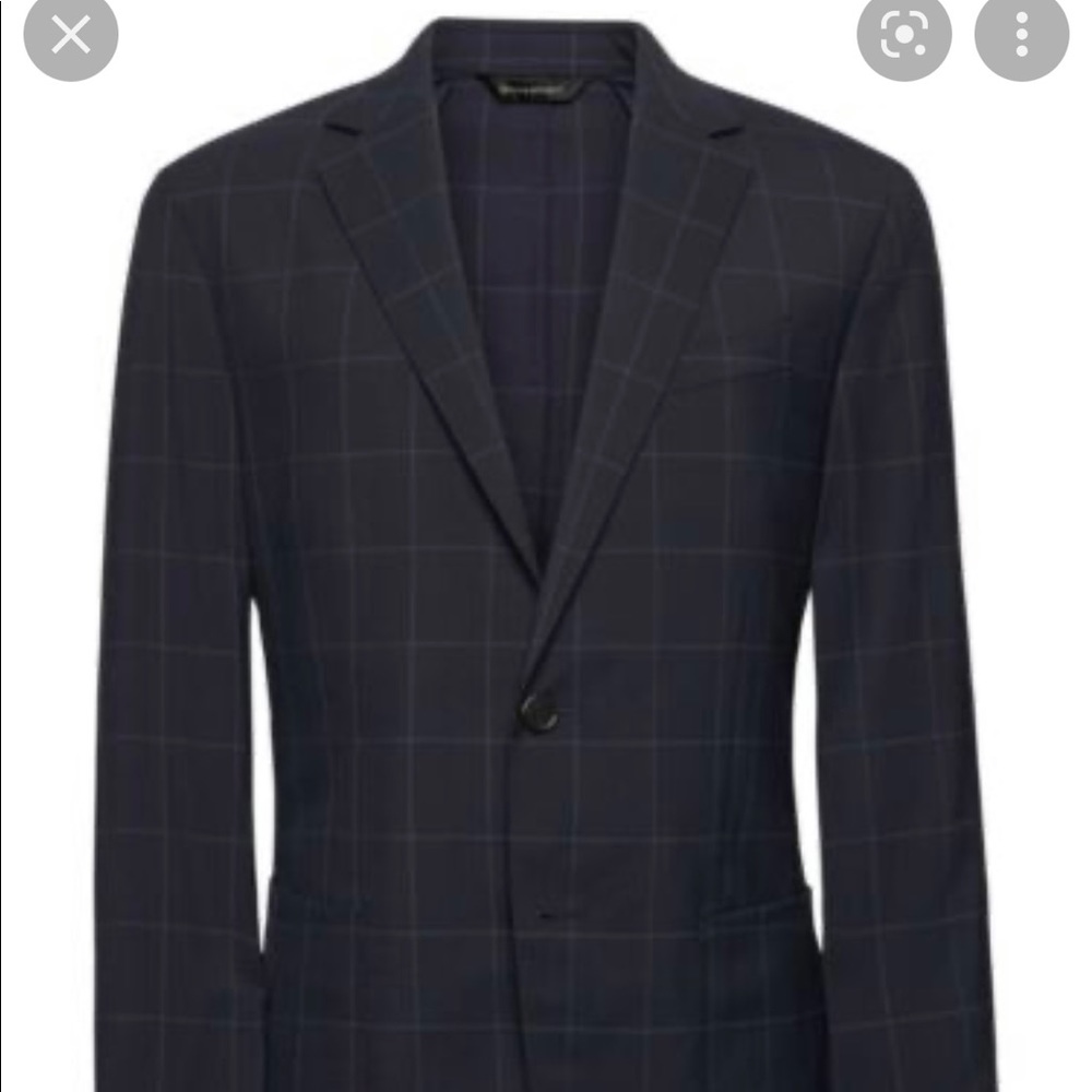 Banana Republic Smart Weight Performance Wool Blend Navy Suit